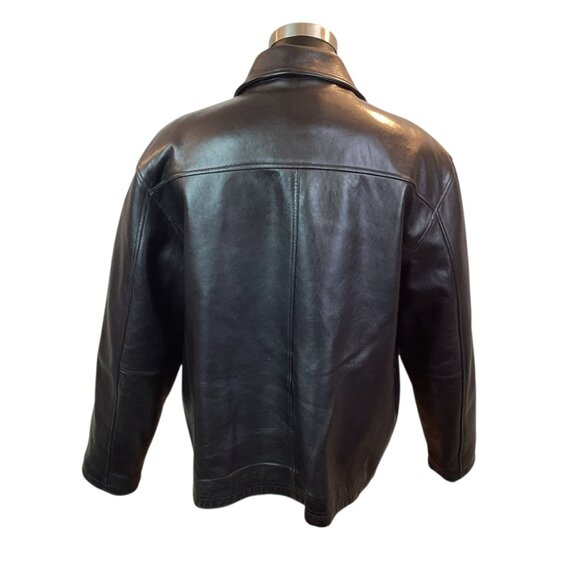 Jos. A. Bank Executive Collection Mens Large Leather Dress Jacket Black - Picture 3 of 10